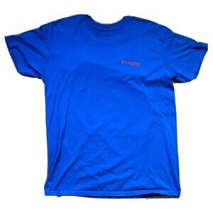Columbia Sportswear PFG Men's Large Blue Short Sleeve Fish Logo Graphic T Shirt